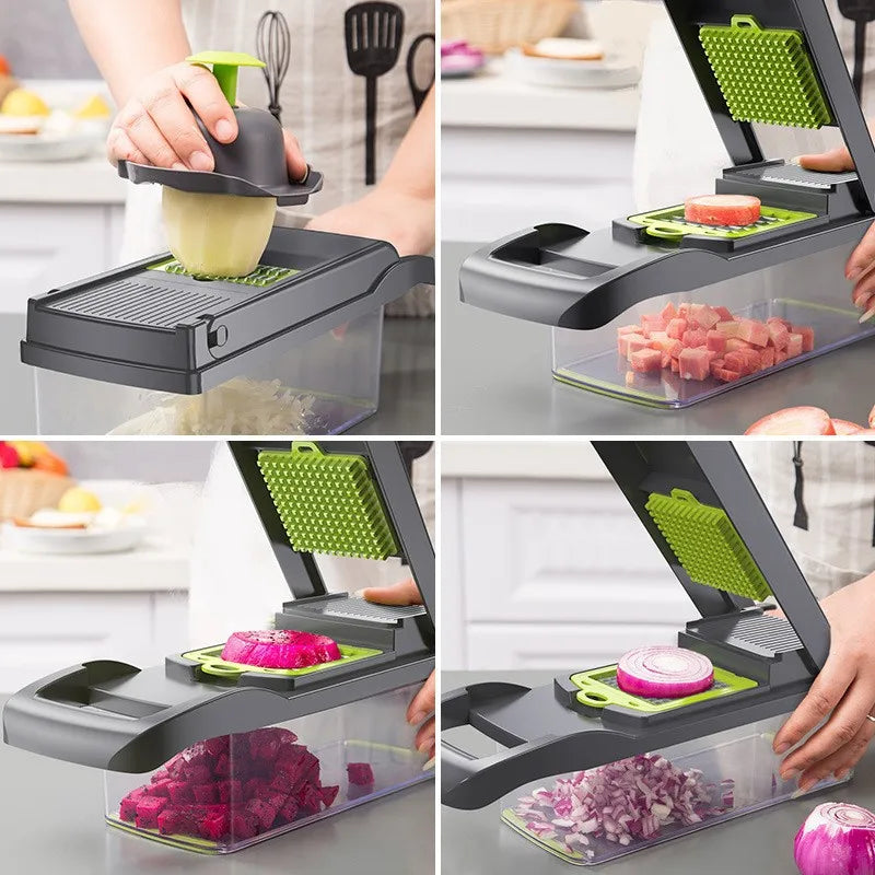 Untamed 16-in-1 Veggie & Fruit Slicer, Grater, Shredder, Masher & Lattice Cutter – All-in-One Kitchen Tool 🍅🥔🧀-Untamed Treasures-16 in 1 Chopper-Untamed Treasures