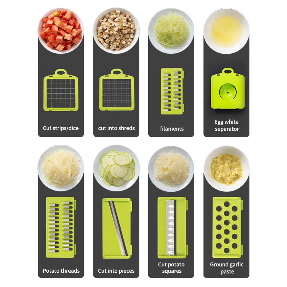 Untamed 16-in-1 Veggie & Fruit Slicer, Grater, Shredder, Masher & Lattice Cutter – All-in-One Kitchen Tool 🍅🥔🧀-Untamed Treasures-16 in 1 Chopper-Untamed Treasures