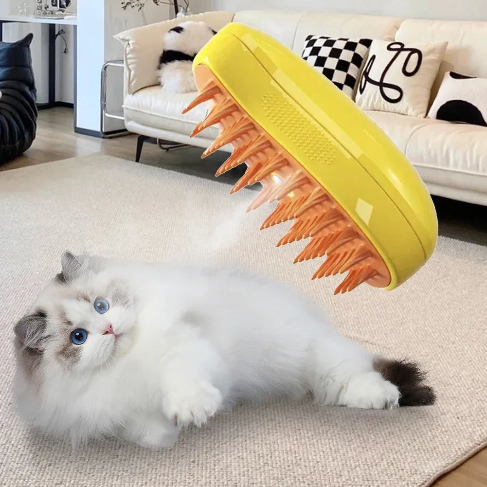 Untamed SteamFresh Fur Groomer 🐾✨ - 3-in-1 Grooming Brush with Steam Technology-Untamed Treasures-White-Untamed Treasures